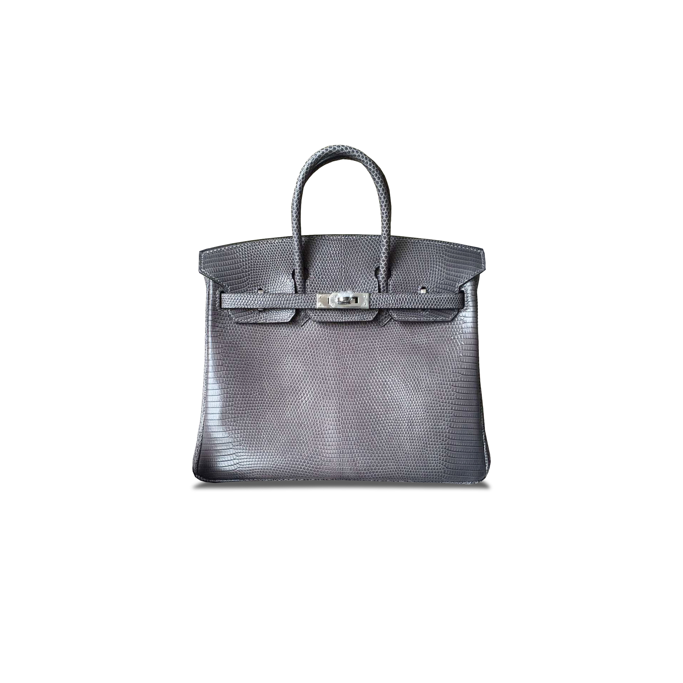 H**mes master birkin 25 lizard agate grey silver buckle h028352ca03 (25*20*13cm)
